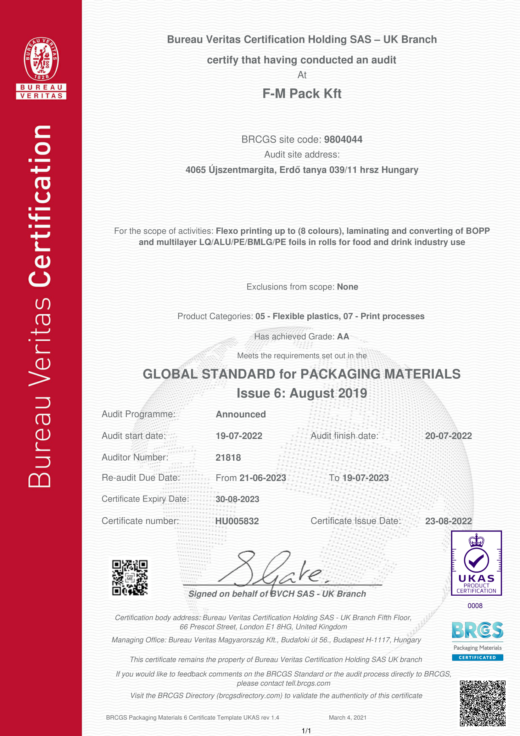 Certificate-BRC